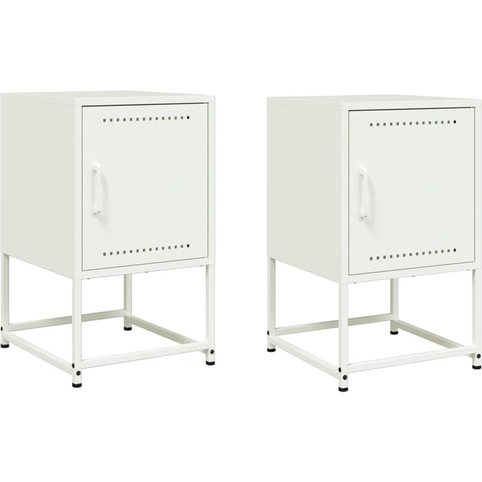 Mesitas de noche 2 unidades acero blanco 36x39x60,5 cm - comfortxl