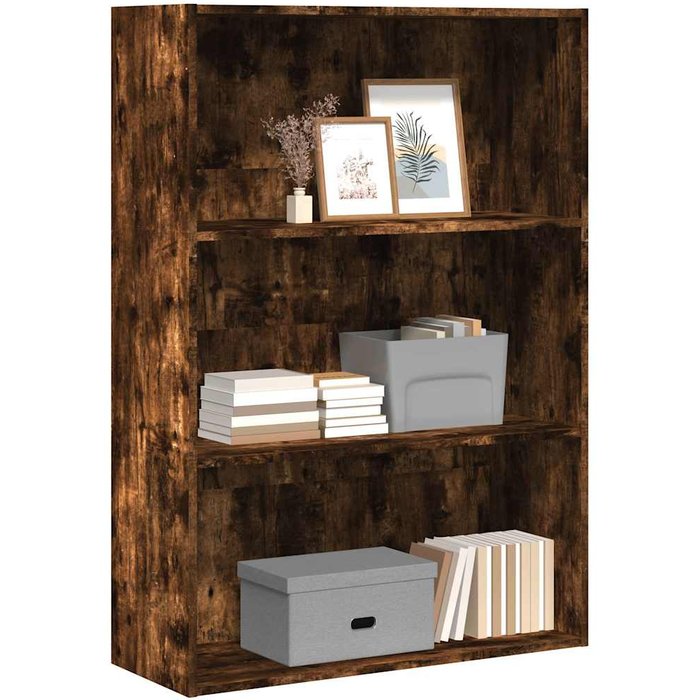 Librería de roble ahumado, 80x30x114 cm, madera de ingeniería. - pangivo