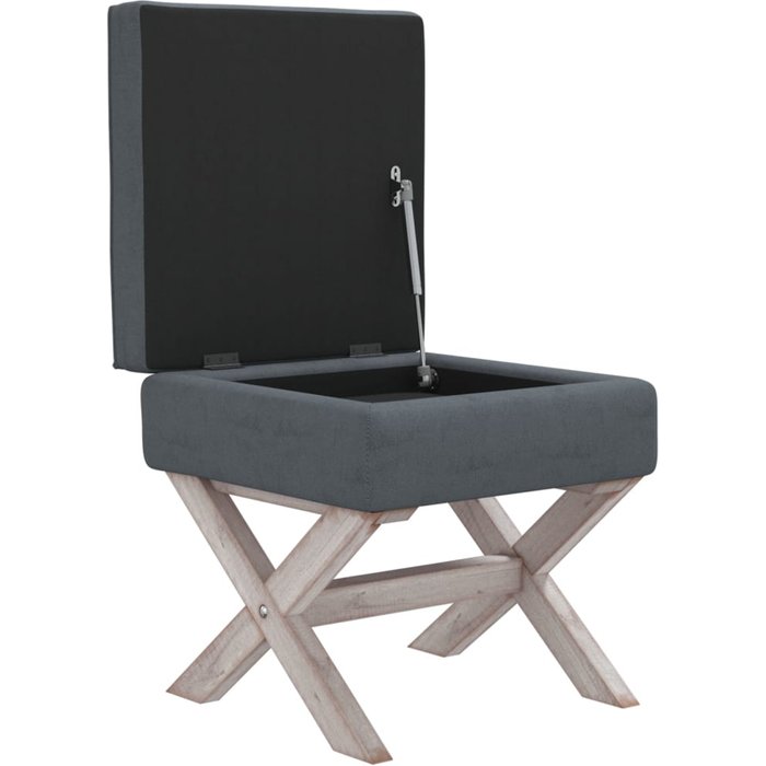 Taburete con almacenaje 45 x 45 x 49 cm terciopelo gris oscuro 02_0010869
