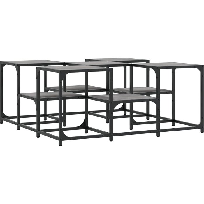 Mesa de centro madera de ingeniería gris sonoma 91x91x40 cm - comfortxl