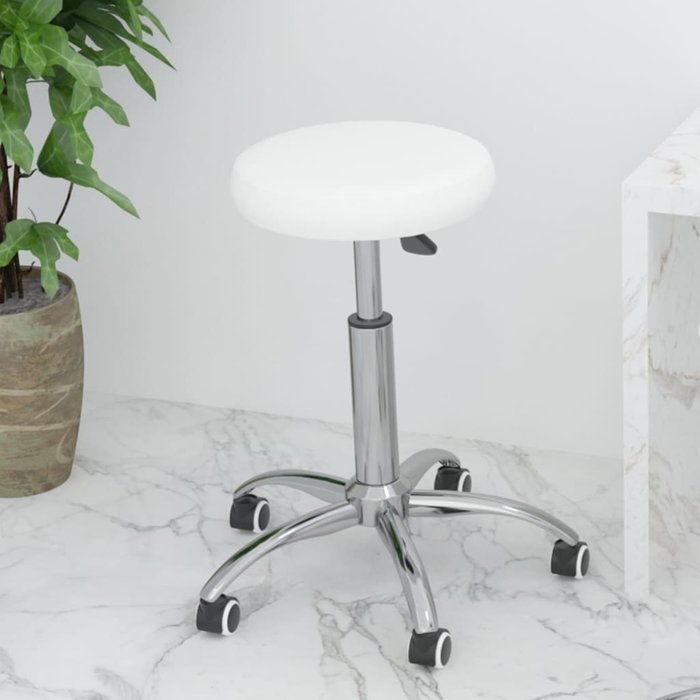 Maison exclusive - silla de oficina giratoria de cuero sintético blanco