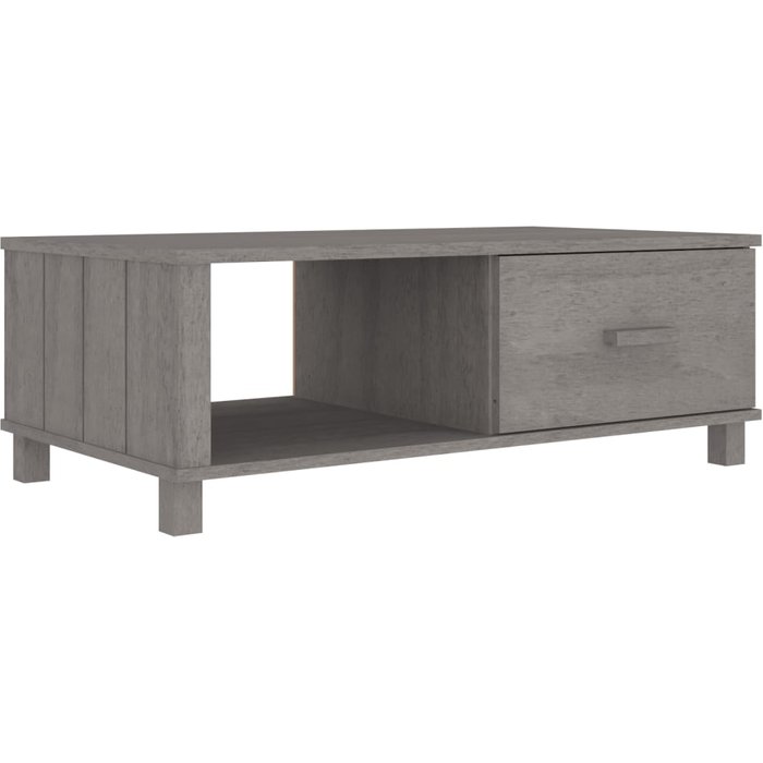 Mesa de centro hamar de pino macizo, gris claro, 100x55x35 cm - comfortxl