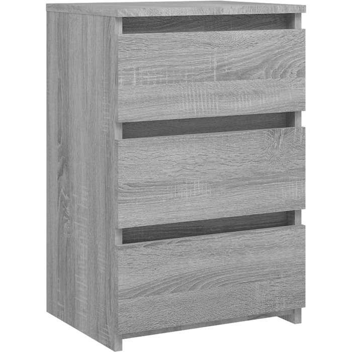 Mesita de noche madera contrachapada gris sonoma 40x35x62,5 cm - comfortxl