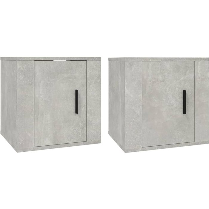 Muebles tv de pared 2 uds gris hormigón 40x34,5x40 cm
