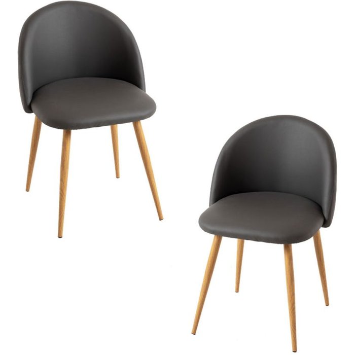 Regalos miguel - packs sillas comedor - pack 2 sillas vint polipiel - gris