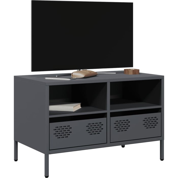 Mueble de tv antracita, 68x39x43,5 cm, acero laminado en frío