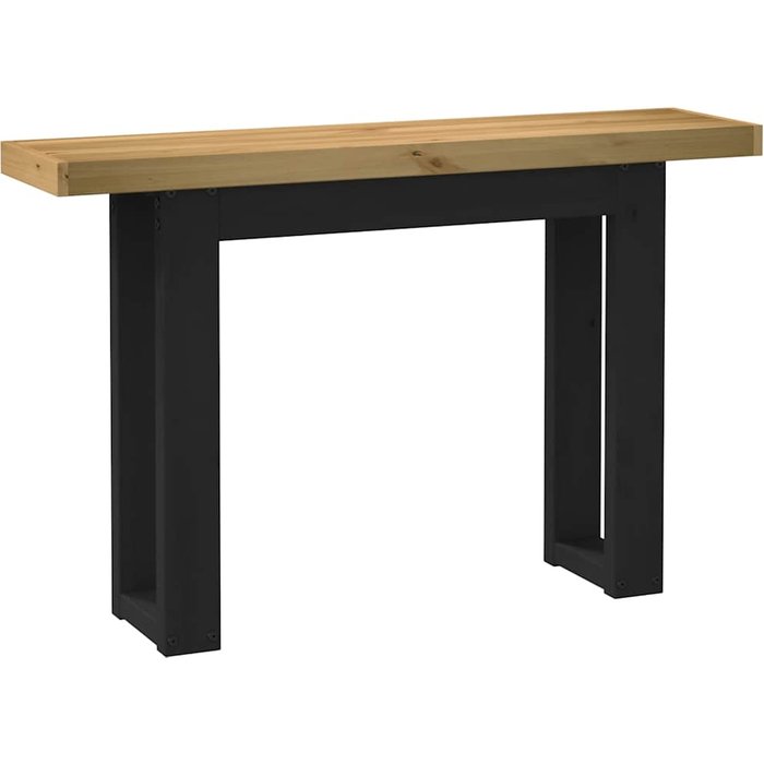 Mesa consola noain patas en u madera maciza pino 120x30x75 cm