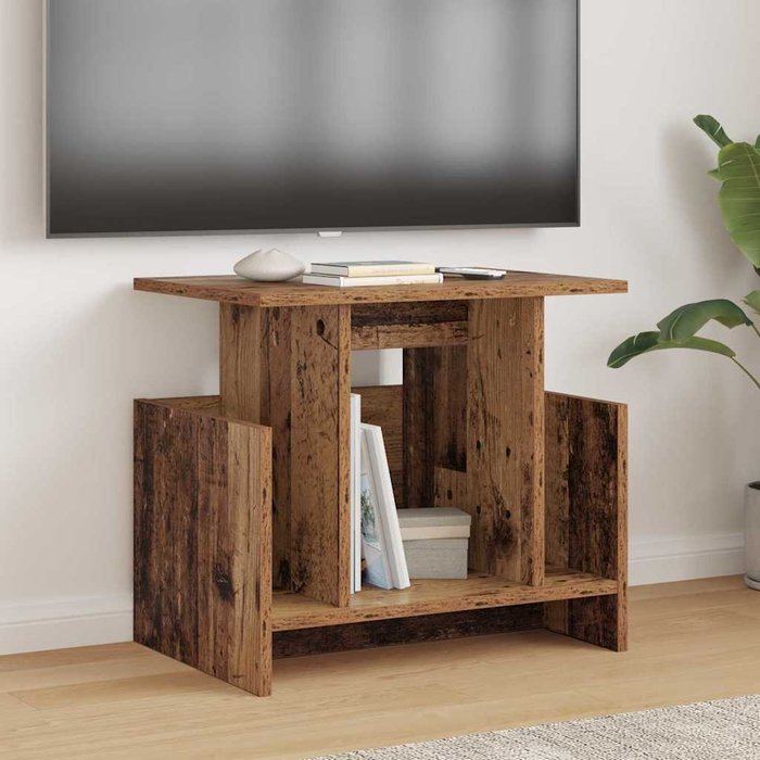 Mueble de tv de 2 piezas, madera antigua, 50 x 35 x 45 cm, madera de ingeniería