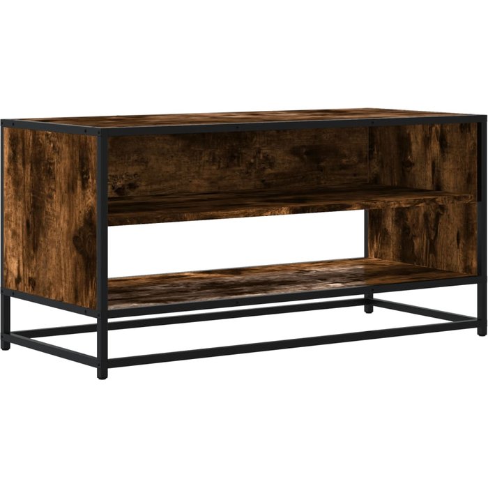 Mueble tv metal y madera ingeniería roble humo 91x40x46 cm - comfortxl