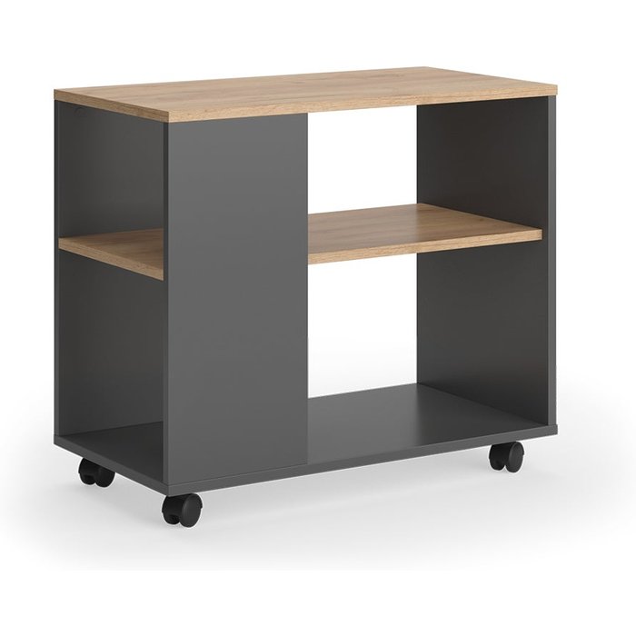 Vicco mesa de centro marian, oro power roble/antracita, 70 x 36.6 cm con ruedas
