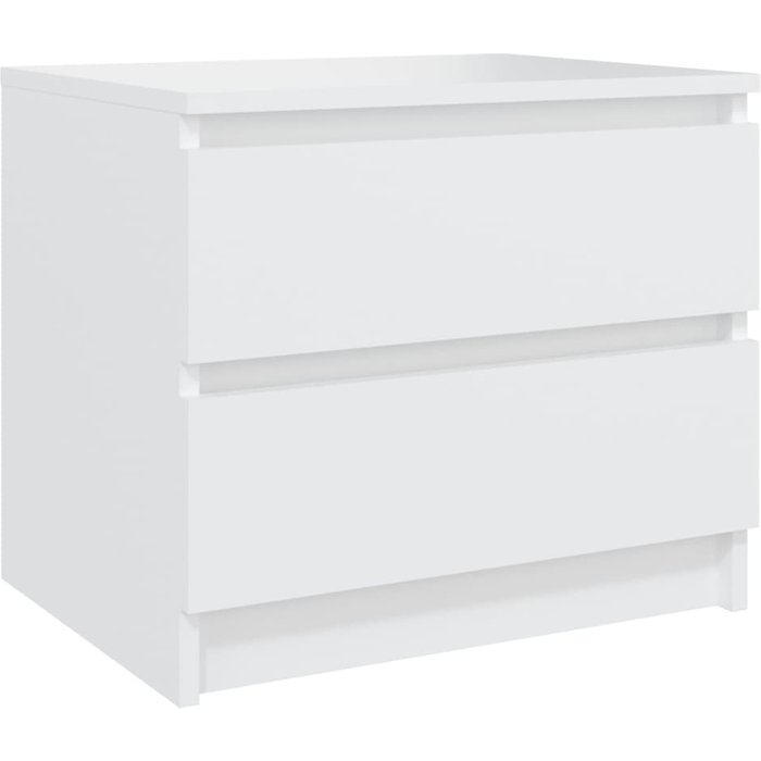 Mesita de noche aglomerado blanco 50x39x43,5 cm