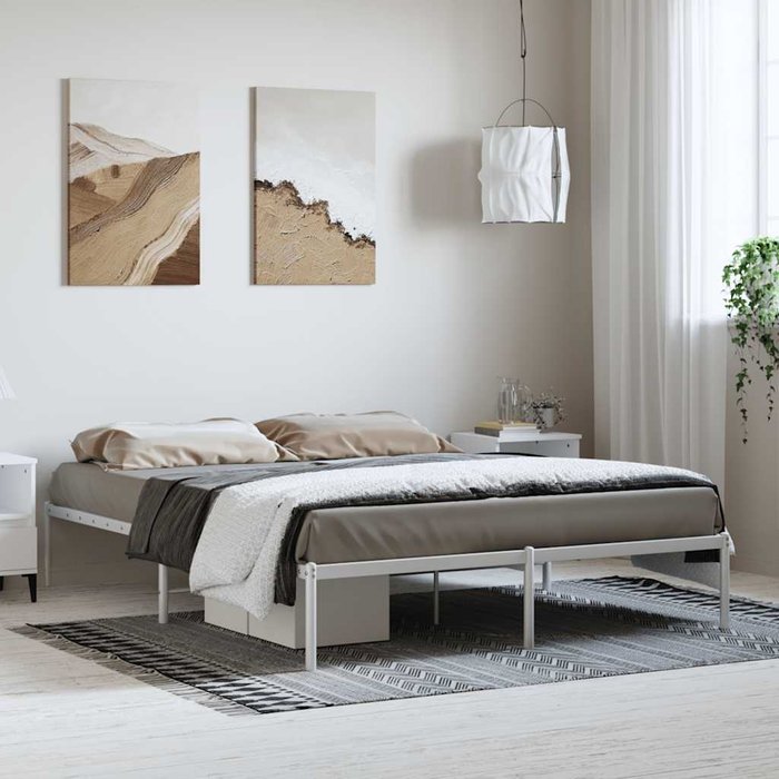 Maison exclusive - estructura de cama sin colchón metal blanco 150x200 cm