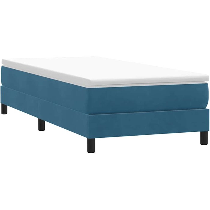 Maison exclusive - cama box spring sin colchón terciopelo azul oscuro 90x210 cm