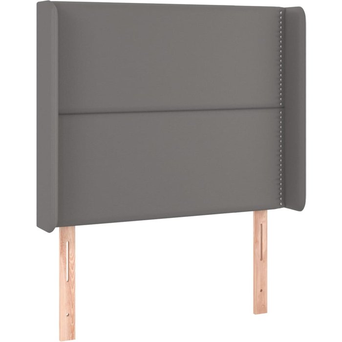 Cabecero con orejas cuero sintético gris 103x16x118/128cm - comfortxl