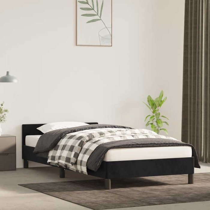 Maison exclusive - cama con cabecero sin colchón terciopelo negro 80x200 cm