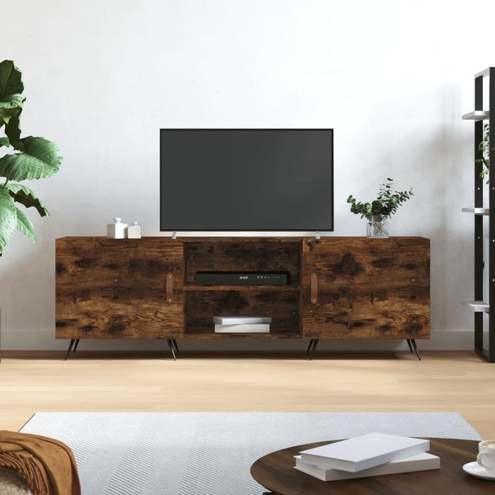 Vidaxl mueble de tv madera de ingeniería roble ahumado 150x30x50 cm