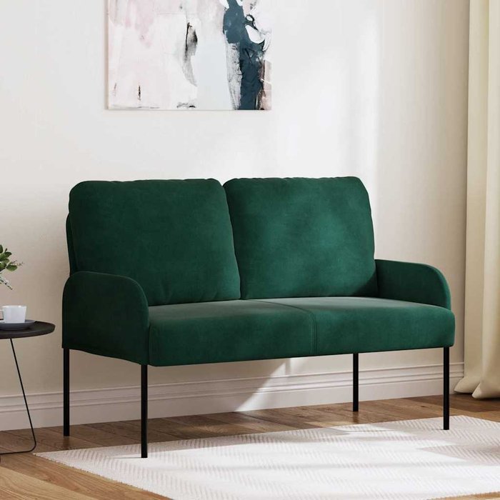Sofás con cojín 110cm verde oscuro madera contrachapada vidaxl