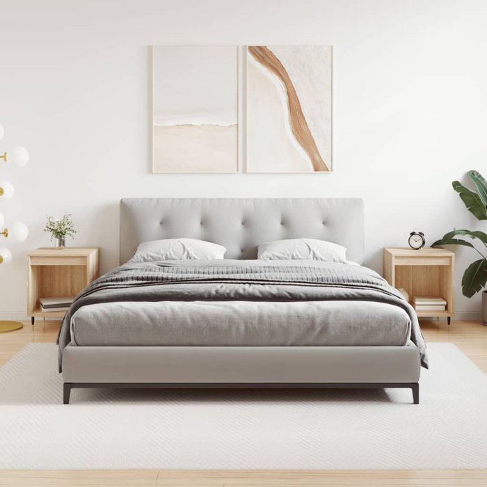 Vidaxl mesitas noche 2 uds madera ingeniería roble sonoma 40x35x50 cm