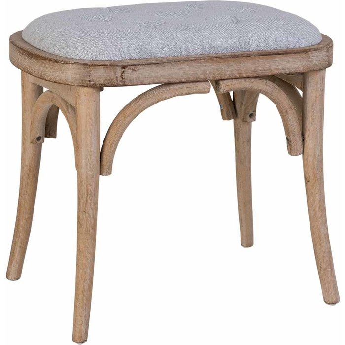 Banqueta de madera tapizada 55x37x47h cm