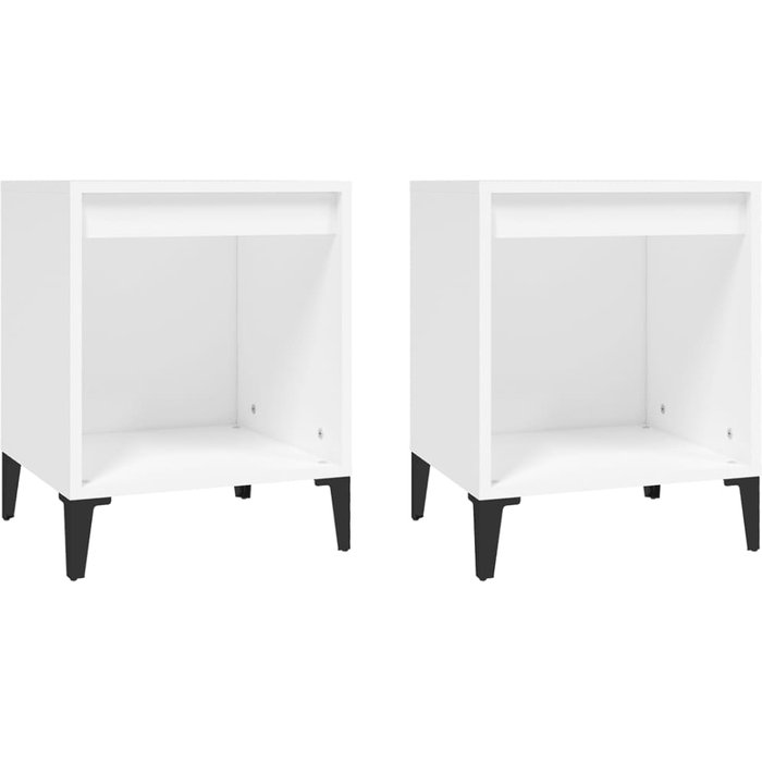 Mesitas de noche 2 piezas blanco 40x35x50 cm