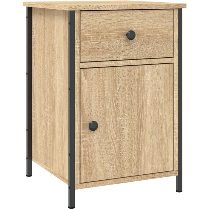 Mesita de noche roble sonoma 40x42x60 cm madera contrachapada