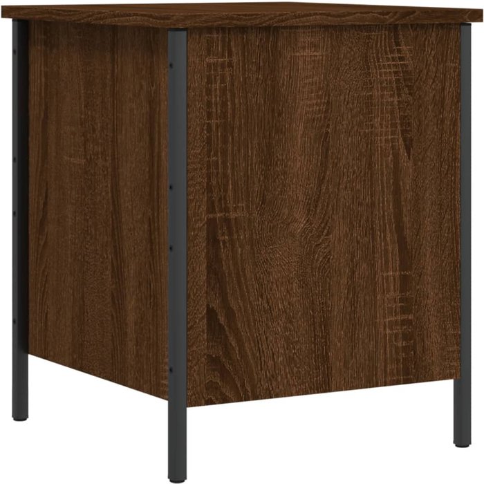 Banco de almacenaje madera ingeniería roble marrón 40x42,5x50cm - comfortxl