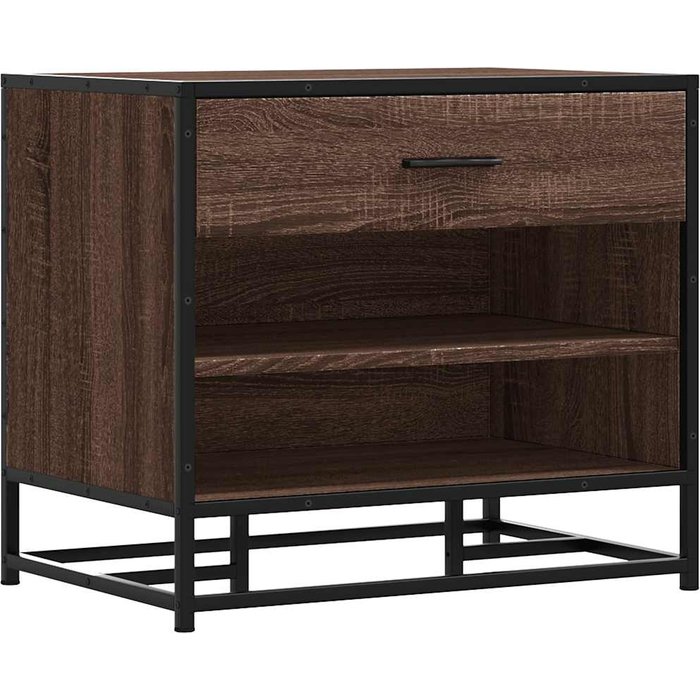 Banco zapatero madera de ingeniería roble marrón 60x40x53,5 cm - comfortxl