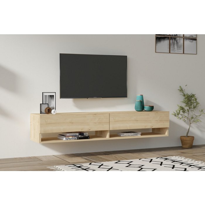 Mueble tv con estante arges roble zafiro