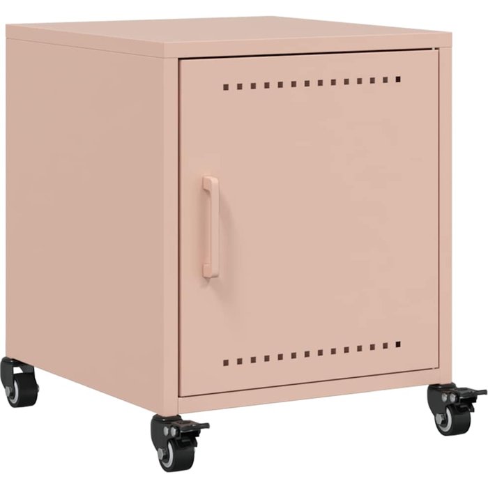 Mesita de noche acero rosa 36x38,5x43,5 cm - comfortxl