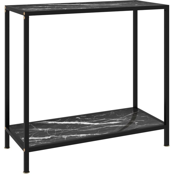 Mesa de consola negro vidrio templado 80x35x75 cm