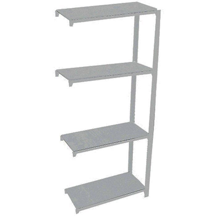 Estantería metálica sin tornillos officlick de 4 estantes (150x90x30cm) gris