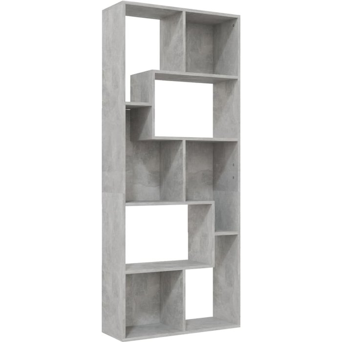 Estantería madera contrachapada gris hormigón 67x24x161 cm – comfortxl