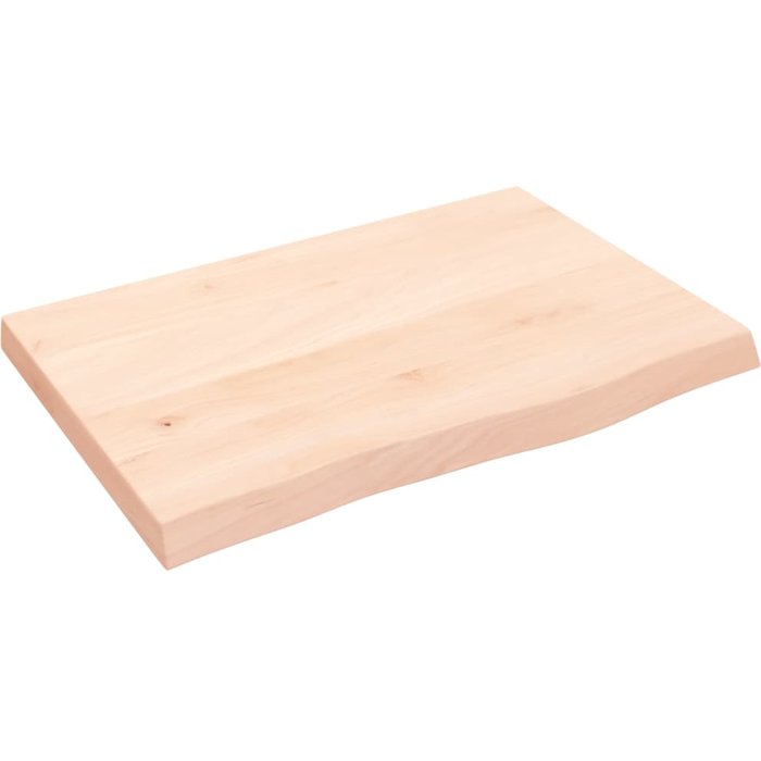 Estante de pared 60x40x(2-4) cm madera maciza de roble sin tratar
