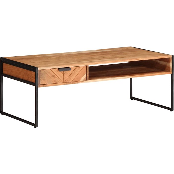 Vidaxl mesa de centro madera maciza acacia 110x55x40 cm