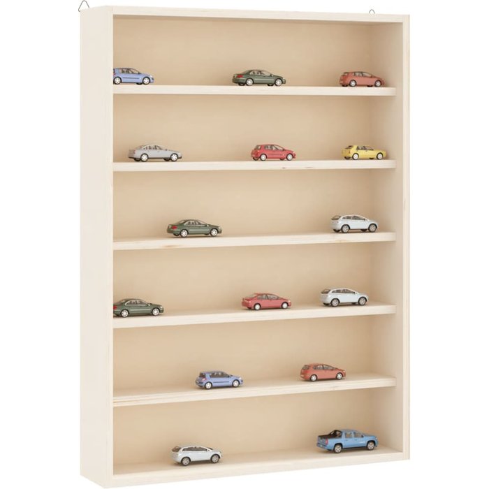 Vitrina de madera con 6 estantes, 40x8,5x55 cm
