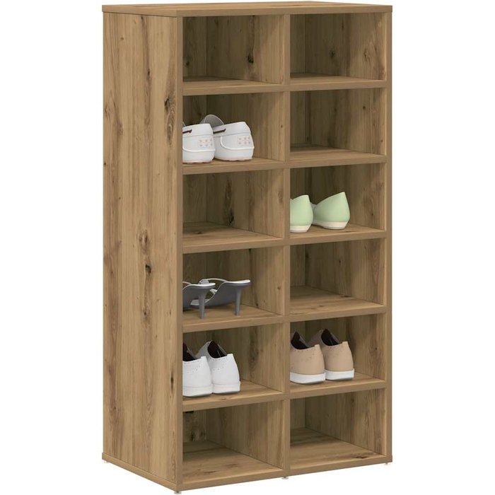 Zapatero artesanal de madera contrachapada de roble