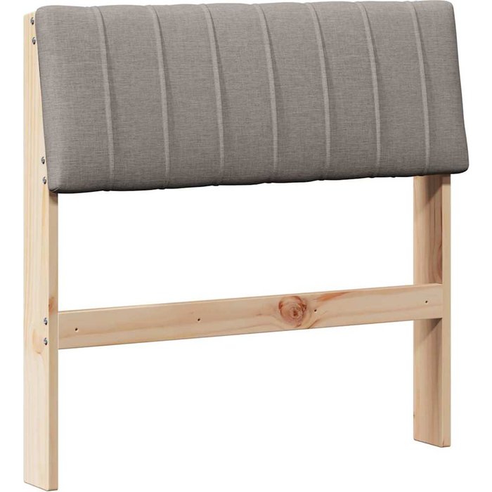 Cabecero cama - mueble cabecero tapizado taupé 75 cm madera de pino macizo