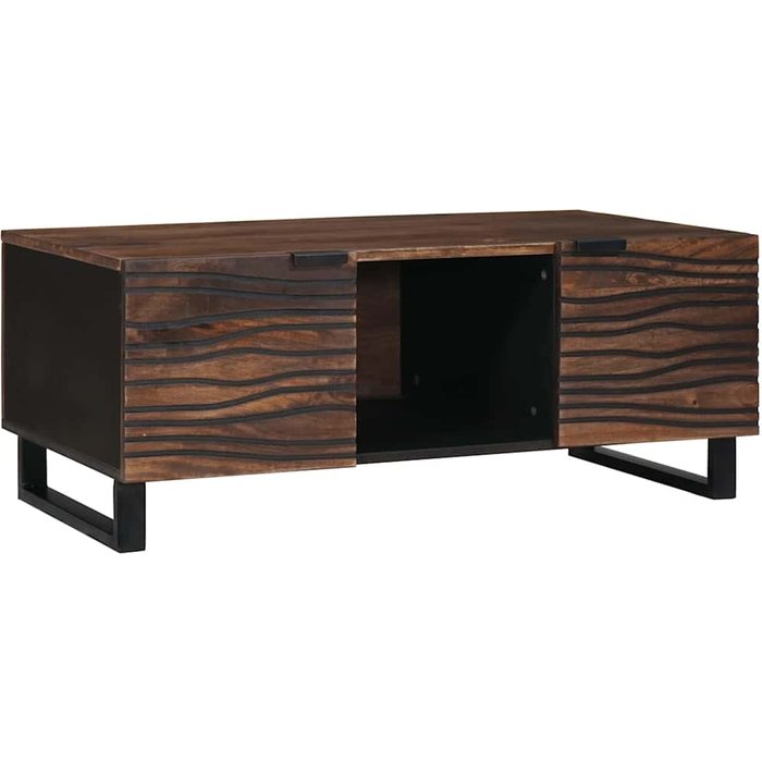 Mesa de café marrón y negro 100 x 54 x 40 cm