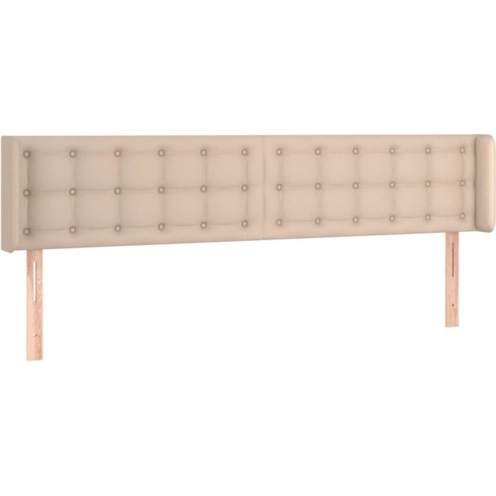 Cabecero de cuero sintético color capuchino 203x16x78/88 cm - comfortxl