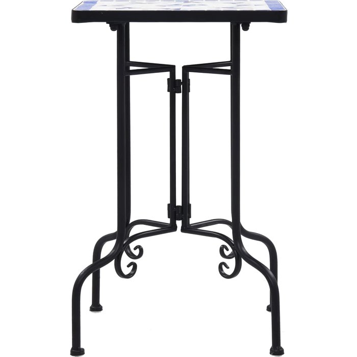Mesa auxiliar de mosaico cerámica azul y blanco cfw412457