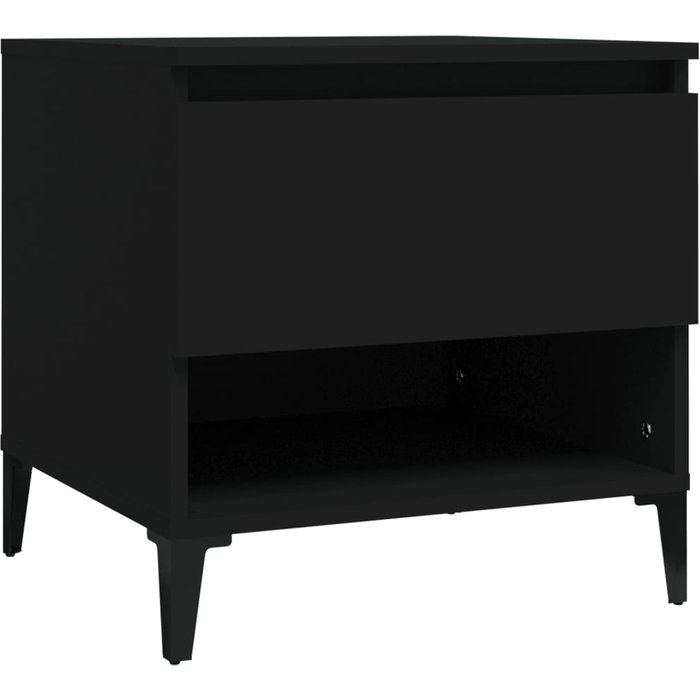 Mesa auxiliar madera contrachapada negro 50x46x50 cm - comfortxl