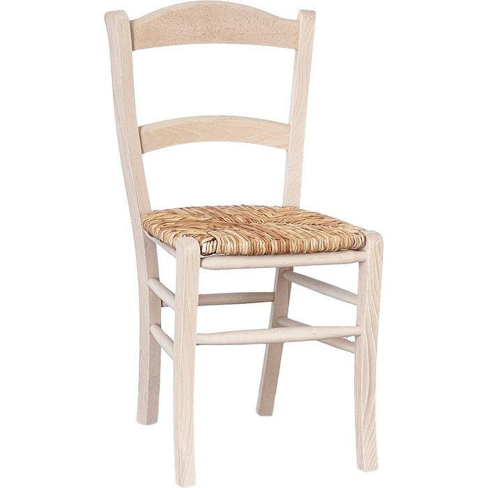 Silla de comedor marroquí con asiento de paja de arroz crudo para pintar