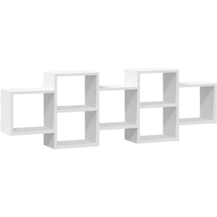 Estante de pared de madera compuesta blanca 129x18x42 cm - comfortxl