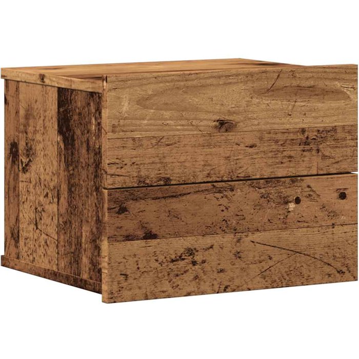 Mesita de noche de pared madera envejecida 40x32x30 cm - comfortxl