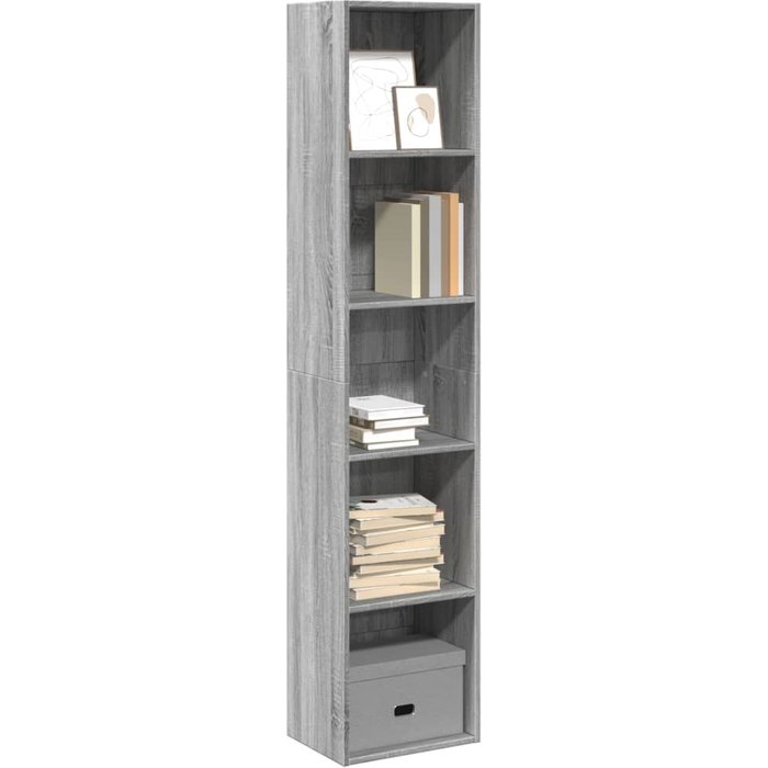 Librería sonoma gris de 40x30x189 cm, madera de ingeniería. - pangivo