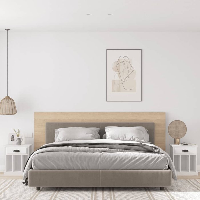 Maison exclusive - mesitas de noche 2 unidades color blanco 43x36x50 cm