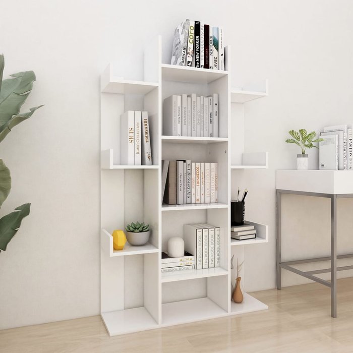 Librería aglomerado blanco 86x25,5x140 cm