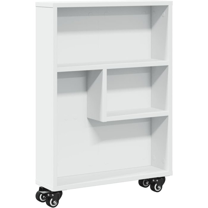 Carrito de almacenaje estrecho madera blanco 48x13x68 cm – comfortxl