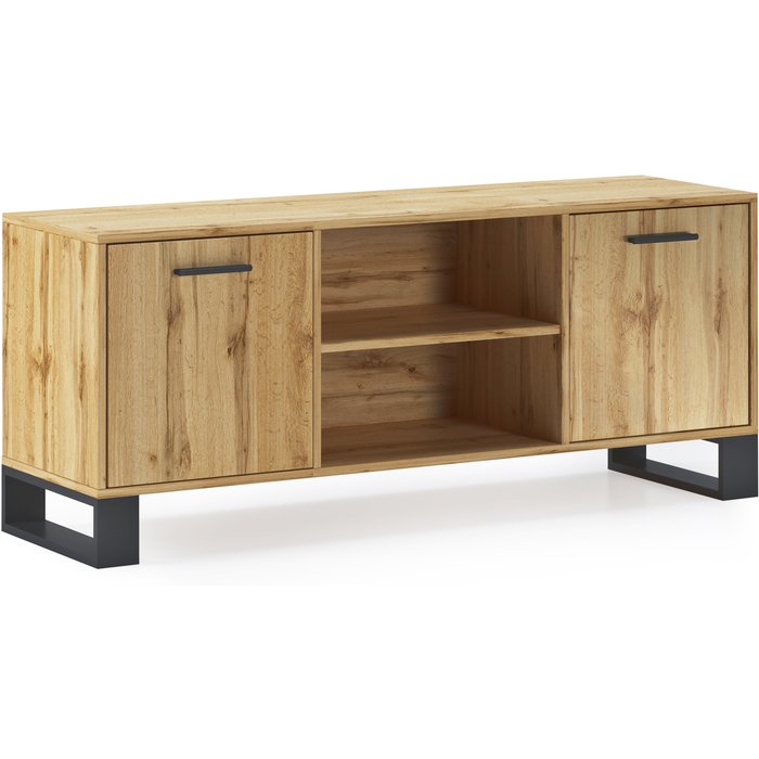 Mueble tv modelo loft140 con 2 puertas color estructura roble rústico