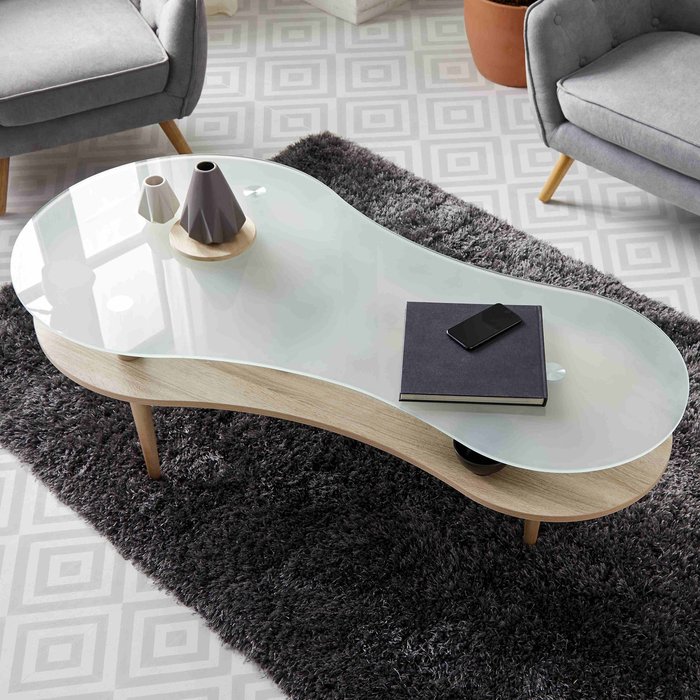 Mesa centro peanut tapa glaseada